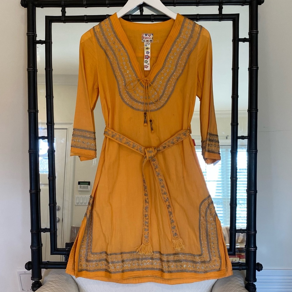 Embroidered Kaftan Dress - beautiful coverup style day/evening dress resort